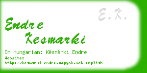endre kesmarki business card
