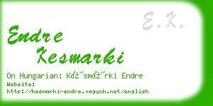 endre kesmarki business card